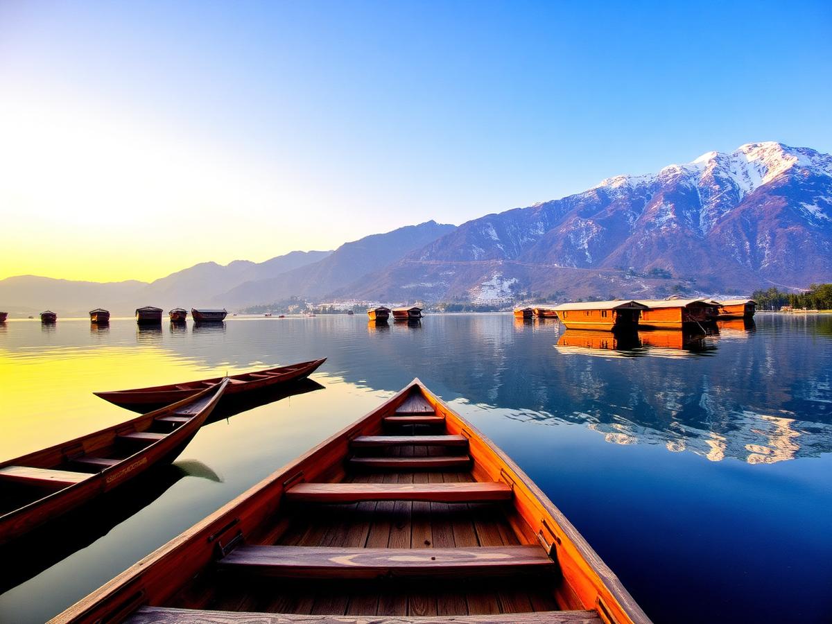 Shikara boats on Dal Lake, Kashmir